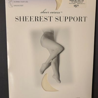 Panty Hose JC Penny Sheerest Support Control Top Average Bone Sandalfoot